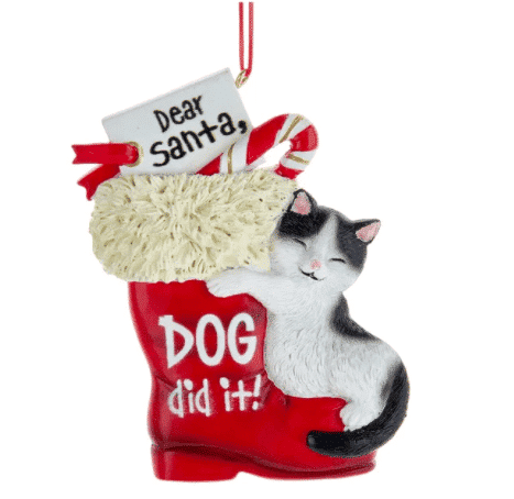 Dog Did It Cat Ornament
