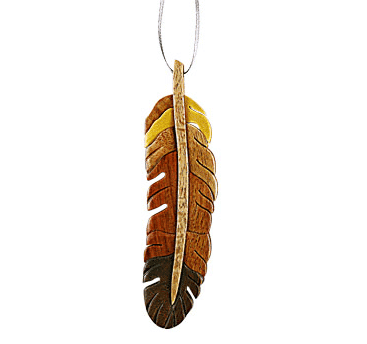 Feather Intarsia Ornament