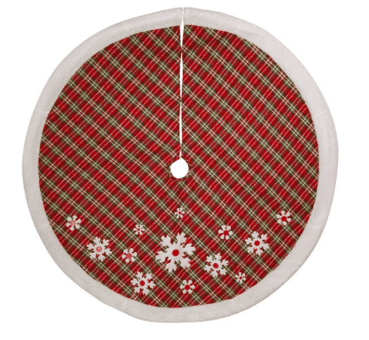 Full Christmas Plaid Snowflake Tree Skirt 48