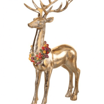 Standing Gilded Delarobia Deer Figurine