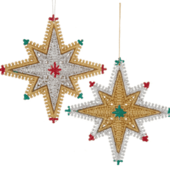 Glitter Trim Star Ornaments