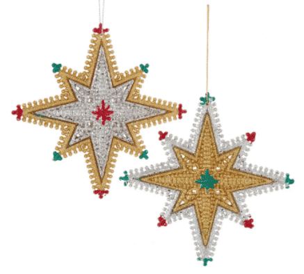 Glitter Trim Star Ornaments