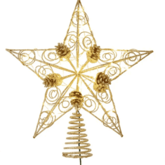 Gold Star Gold Pinecone Treetop