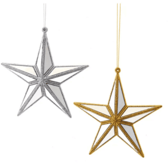 Gold and Silver Mirror Star Ornaments