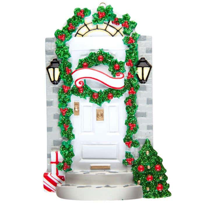 New Home with Wreath Front Door Ornament