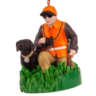 Hunter With Dog Ornament Personalize