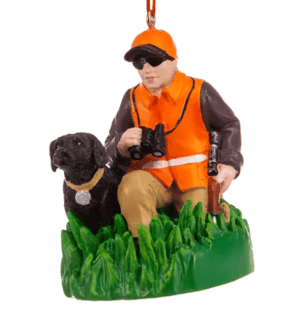 Hunter with Dog Ornament Personalize