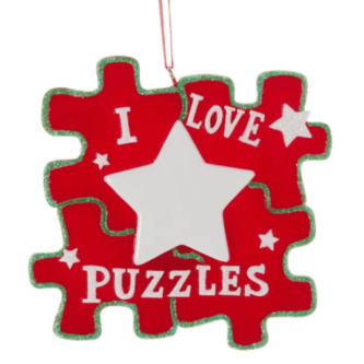 I Love Puzzles Ornament