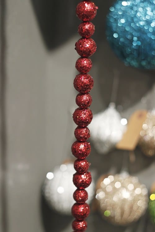 Red Glitter Ball Garland