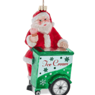 Ice Cream Vendor Santa Ornament