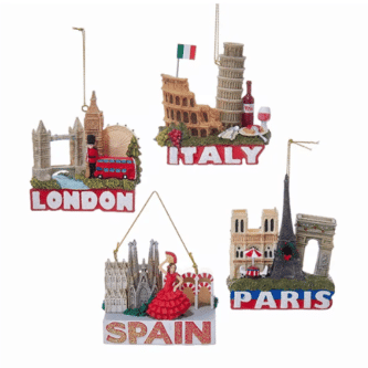 International Travel Destination Ornaments