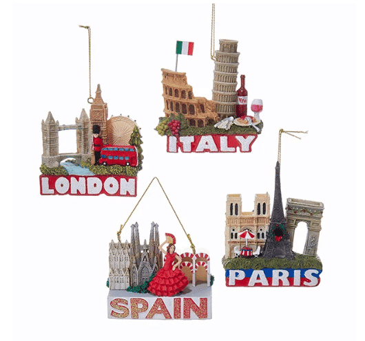 International Travel Destination Ornaments