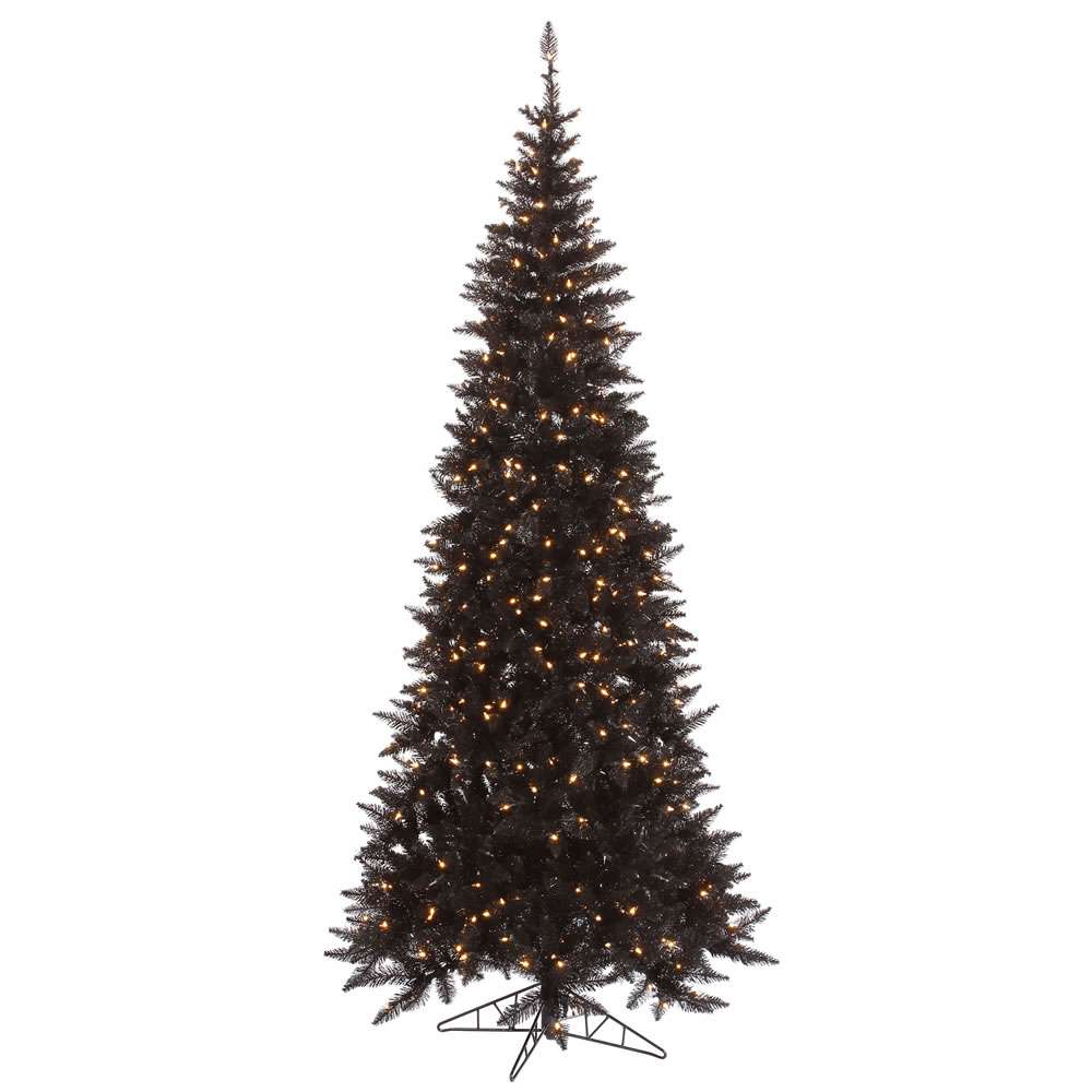 Slim Pine Fir Tree In Black - Christmas Store