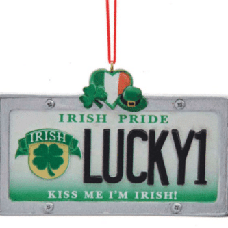 "Lucky1" Irish License Plate Ornament