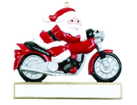 Motorcycle Santa Ornament