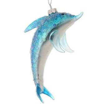 Glitter and Sequin Dolphin Ornament