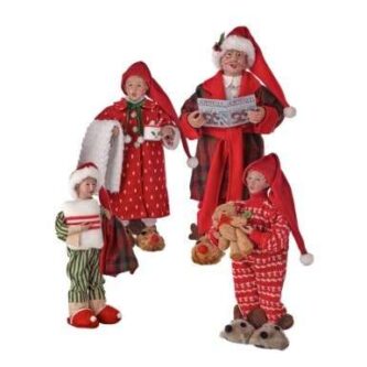 Chillin' At Home Carolers Family of Four Soft Sculpture Figurines