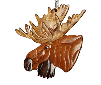 Moose Head Intarsia Ornament