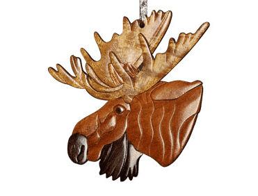 Moose Head Intarsia Ornament