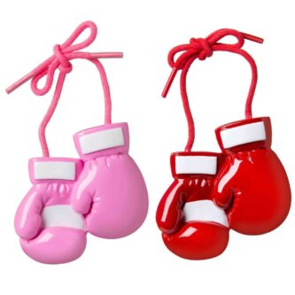 Boxing Gloves Red or Pink Personalized Christmas Ornament