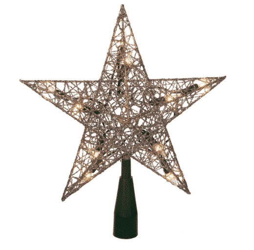 Silver Open Weave Wire Star Treetop