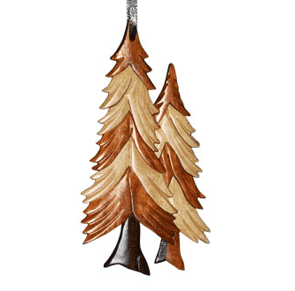 Pine Trees Intarsia Ornament