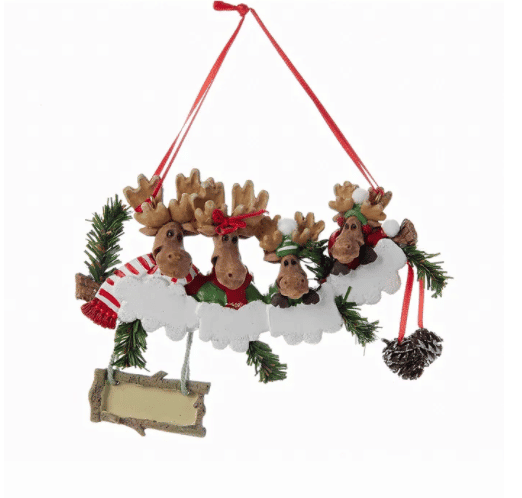 Pinecone Moose Family Ornament Family of Four