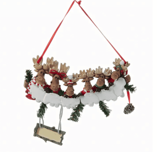 Pinecone Moose Family Ornament Family of Six