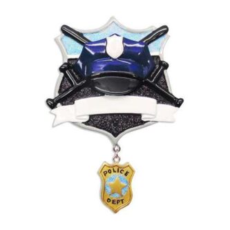 Police Hat Ornament Personalize
