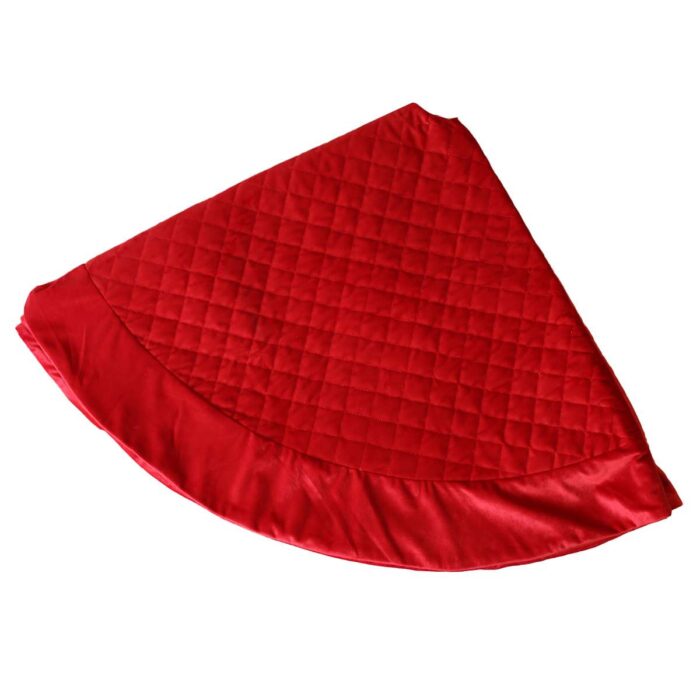 Red Quilted with Satin Trim 48" Tree Skirt