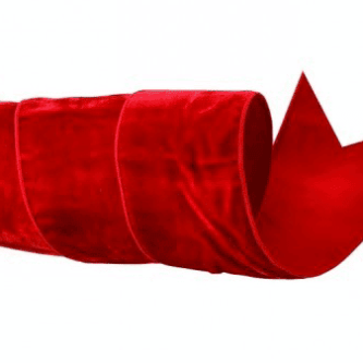 Red Deluxe Velvet Sheer Backed Ribbon