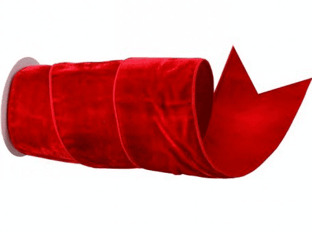 Red Deluxe Velvet Sheer Backed Ribbon