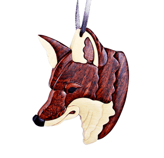 Red Fox Intarsia Ornament