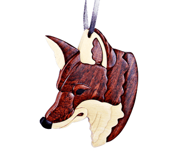 Red Fox Intarsia Ornament