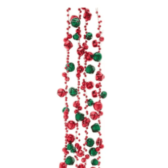 Red and Green Jingle Bell Garland