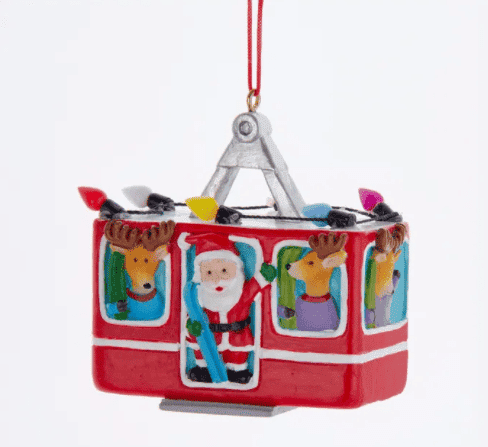 Santa Ski Gondola Ornament