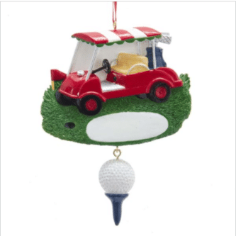 Golf Cart and Tee Ornament Personalized
