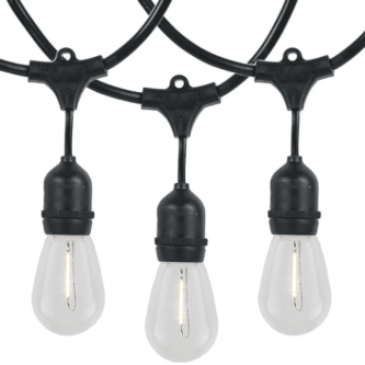 24 light LED Suspended Patio Light String Choose Black Cord or White Cord