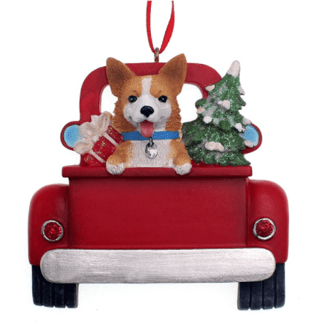 Welsh Corgi Dog in Back of Truck Personalized Ornament