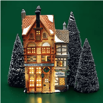 Dept. 56 Rare Retired Dickens Village Counting House & Silas Thimbleton Barrister Pre-Owned