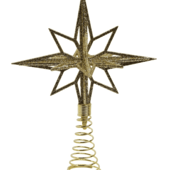 Champagne Gold Glitter 3D Moravian Star Tree Topper