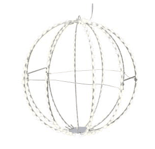 12" Cool White LED Foldable Metal Sphere