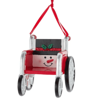 Snowman Style Wheelchair Ornament Personalize