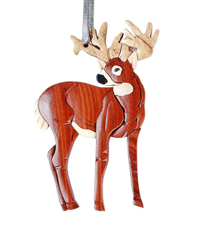 Standing Deer Intarsia Ornament