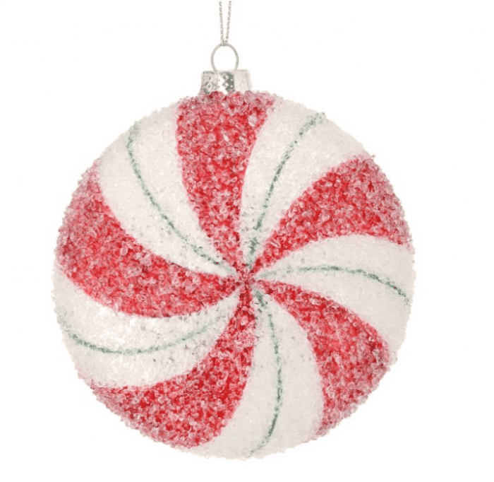 Sugared Peppermint Candy Ornament