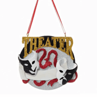 Glittered Theater Comedy/Tragedy Ornament