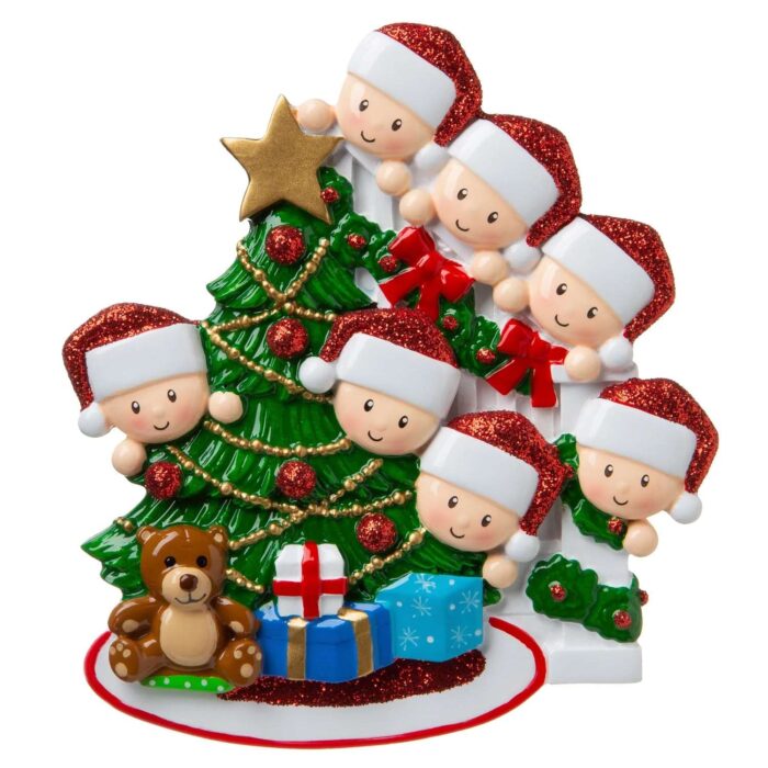 Tree Peeking Family Ornaments Seven