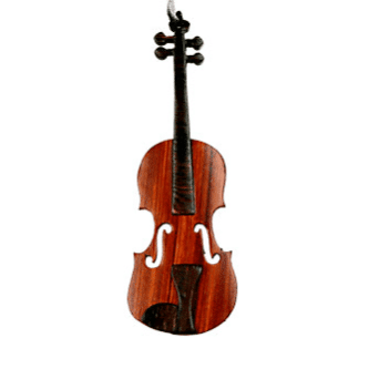 Wood Violin Intarsia Double Sided Ornament