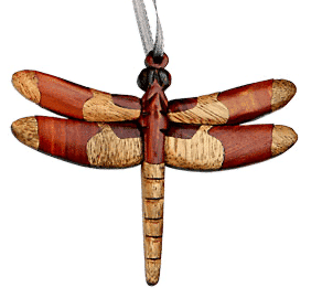 Wood Dragonfly Intarsia Double Sided Ornament