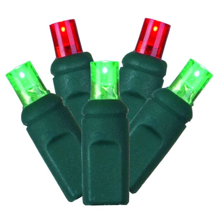 50 Bulb Wide Angle LED Light Set Green and Red